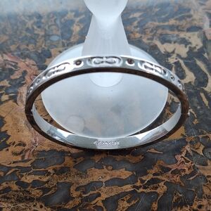 Coach Logo Silver Tone Bangle